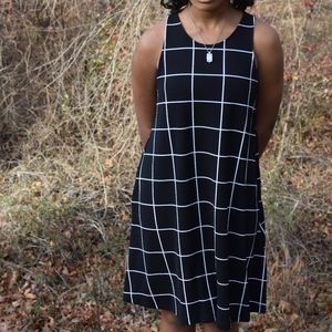 Candie's Black Dress w/ White Block Squares